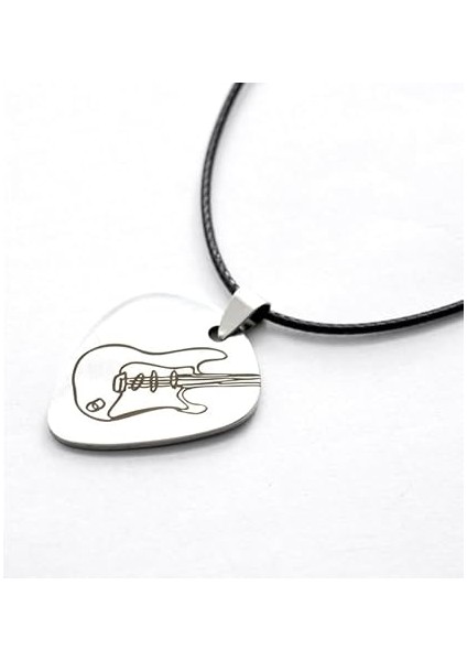 Kaya Punk Gitar Seçim Kolye 3 Adet Deri Halat Zincir Pentrum Ukulele Elektrik Bas Gitar Severler Için indirimleri