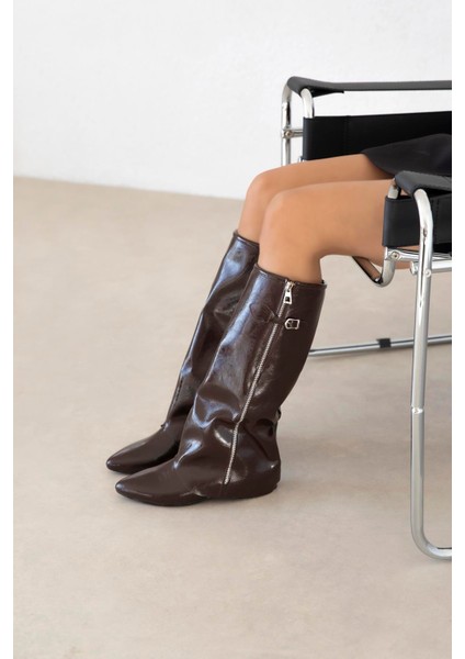 Lotus Kadın Fermuar Detay Deri Çizme Kahve fiyatları