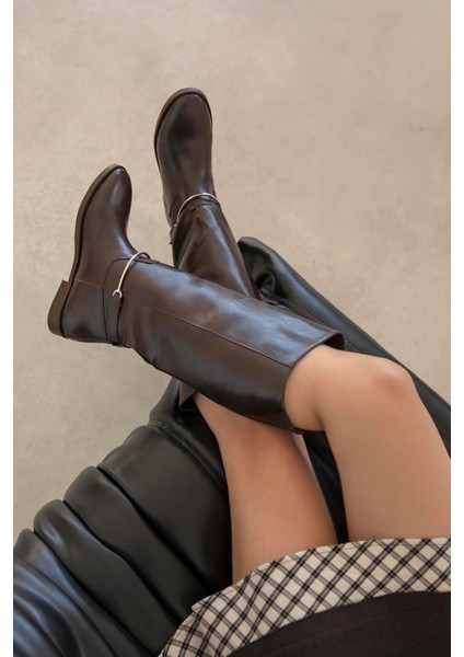 Lena Kadın Aksesuar Detay Deri Çizme Kahve fiyatları