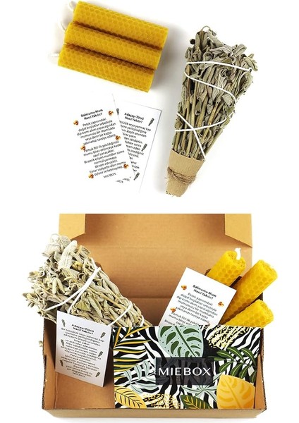 Make It Easier Arınma ve Enerji Başlangıç Seti : Adaçayı Tütsü ve 3 Organik Balmumu Mum