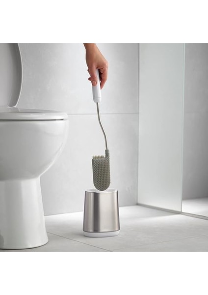 Joseph Flex Lite - Ince Saplı Silikon Tuvalet Fırçası, Esnek, Damlatmaz, Tıkanmaz Başlık, Paslanmaz Çelik fırsatları