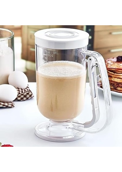 Pratik Ölçekli Hamur Porsiyonlayıcı Aparat Pankek Krep Kek Dağıtıcı Ölçülü Krema Akıtma Dökme Aleti (Beyaz) modelleri