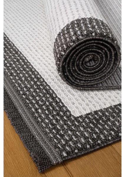 Tokyo Bukle Yumuşak Dokulu Halı Salon Mutfak Koridor Yolluk Dokuma Makine Halısı Antrasit Bordür