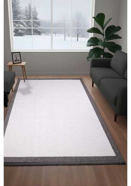 Tokyo Bukle Yumuşak Dokulu Halı Salon Mutfak Koridor Yolluk Dokuma Makine Halısı Antrasit Bordür