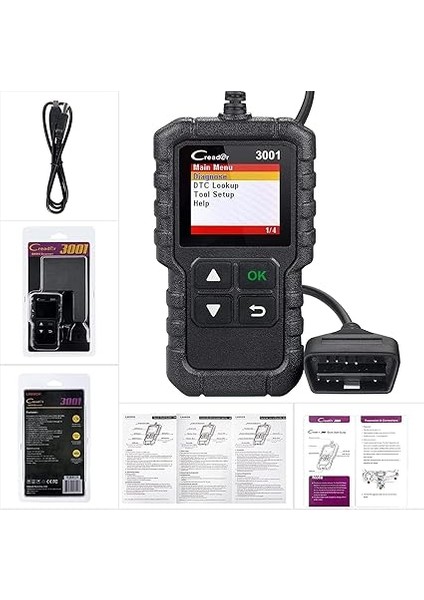 Creader 3001 Obd2 Teşhis Cihazı, 2000 Sonrası Avrupa Obd Iı / Eobd Protokolleri Için Araba Motoru Arıza Kodu Tarayıcı, Araba Teşhis Tarama Aracı indirimleri