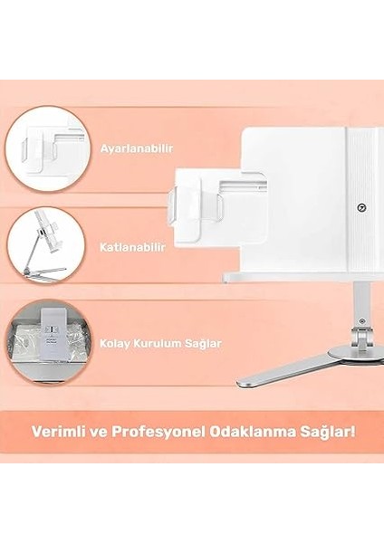 STD007 Okuma Açısı Ayarlı Koruma Kıskkaçlı Alüminyum&abs Kitap/tablet/dergi Standı Modern Rahle fırsatları