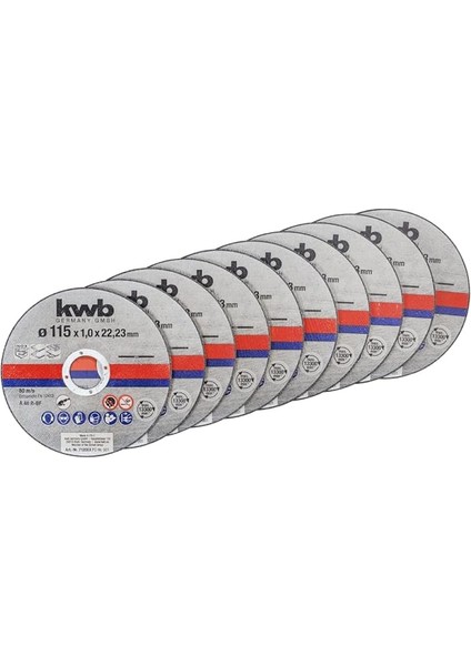 Kesme Diski Ince Açılı Taşlama 115 mm - Paslanmaz Çelik Inox Için Ayırma Diski - Saklama Kutusu Kulak Tıkacı Dahil - Abm. 115 x 1 x 22,23, Ø