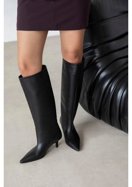 Marlon Kadın Deri Çizme Siyah