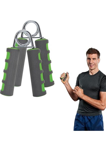 Handmuskeltrainer 2er Set, Anthrazit-Grün, In 4-Farb Karton
