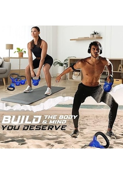 2-22KG Kettlebell/kugelhantel Aus Gusseisen Mit Vinylbeschichtung indirimleri