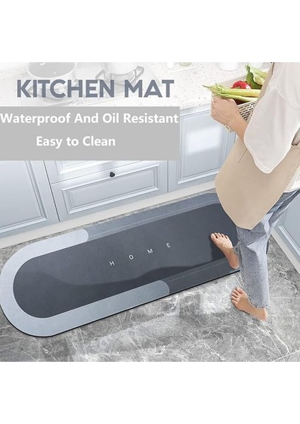 Banyo Paspası Halısı, Süper Emici Zemin Paspası Hızlı Kuruyan Ince Banyo Paspasları Halılar Kauçuk Kaymaz Alt Duş Halıları Duş Lavabo Küvet Için 45 cm x 149 Cm, Kare Koyu Gri indirimleri