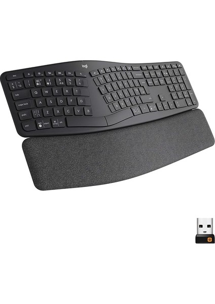 Ergo K860 Kablosuz Ergonomik Klavye Bölünmü? Klavye Düzeni, Bileklik, Do?al Yazma, Leke Dayan?kl? Kuma?, Windows/mac, Bluetooth + Usb, Windows/mac, Qwerty Uk ?ngilizce Düzeni Gri