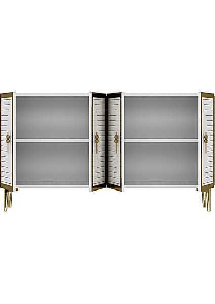 KA1207BG- Tuna Konsol , Tv Sehpası ve Kahve Köşesi 120CM Beyaz- Gold