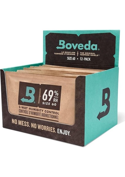 Için/tütün |% 69 Rh Nem Kontrol Paketleri | 25-100 Puroları Için Up ile Kullanımı Için Büyük Beden | Puro Humidors Için Teknolojisi Patentli | Bireysel Karton 12-Count