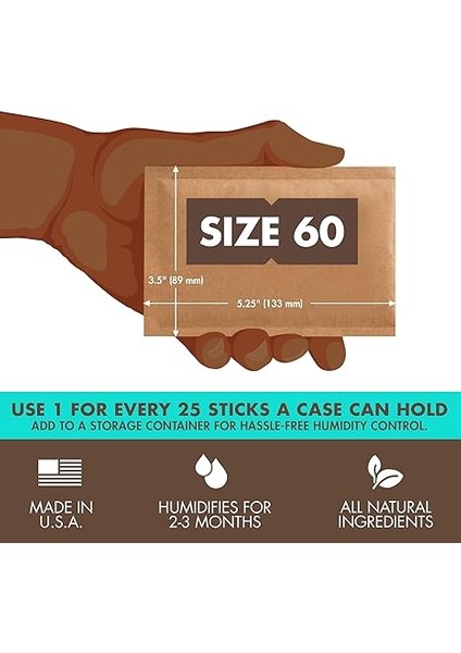 Için/tütün |% 69 Rh Nem Kontrol Paketleri | 25-100 Puroları Için Up ile Kullanımı Için Büyük Beden | Puro Humidors Için Teknolojisi Patentli | Bireysel Karton 12-Count modelleri