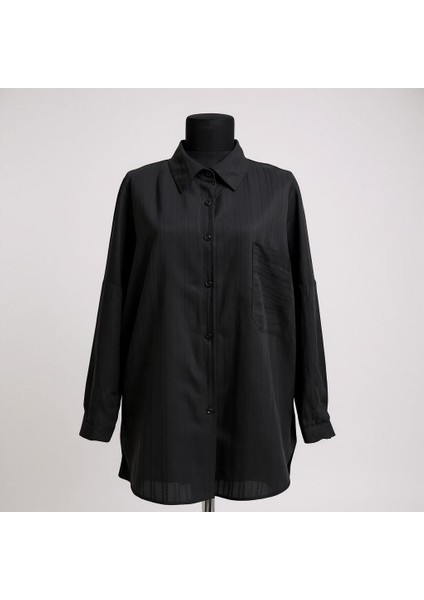Oversize Siyah Gömlek