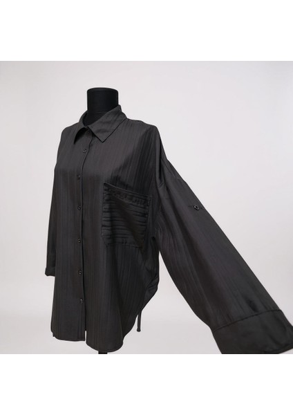 Oversize Siyah Gömlek modelleri