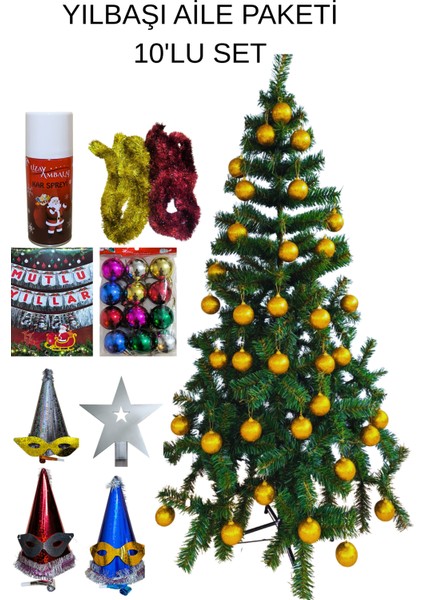 180 cm Yılbaşı Çam Ağacı 240 Dal Aile Seti
