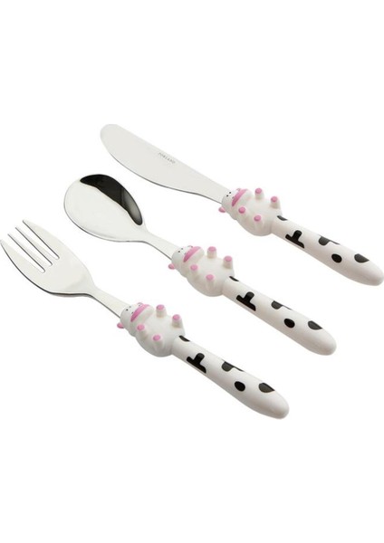 Mini Cow Çocuk Çatal Kaşık Bıçak Takımı 3 Parça fiyatları
