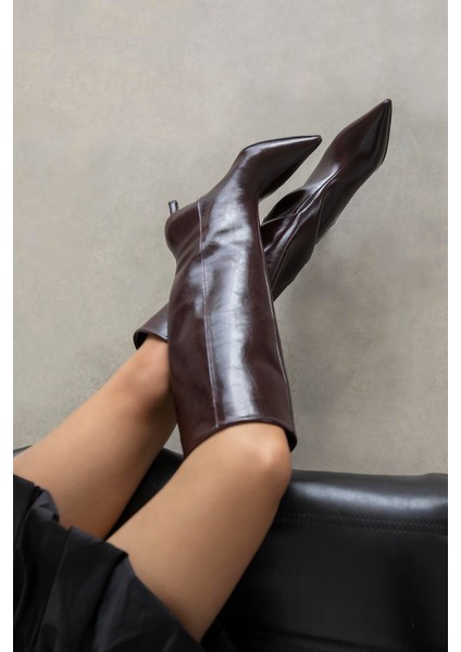 Belinda Kadın Pino Ökçe Deri Çizme Bordo fiyatları