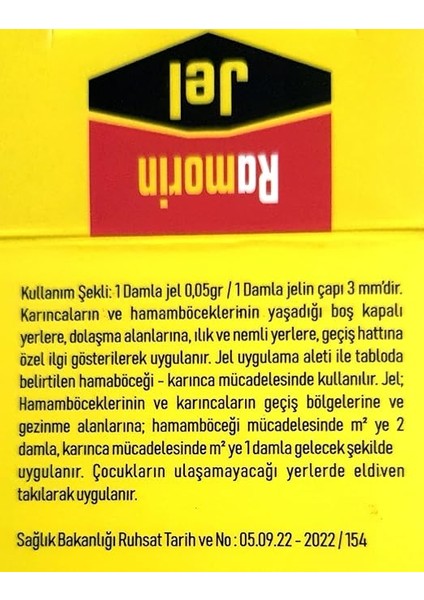 Tarım Ramorin Jel Hamam Böceği Karınca Mücadelesi Hazır Damla Yem 20 Gram modelleri