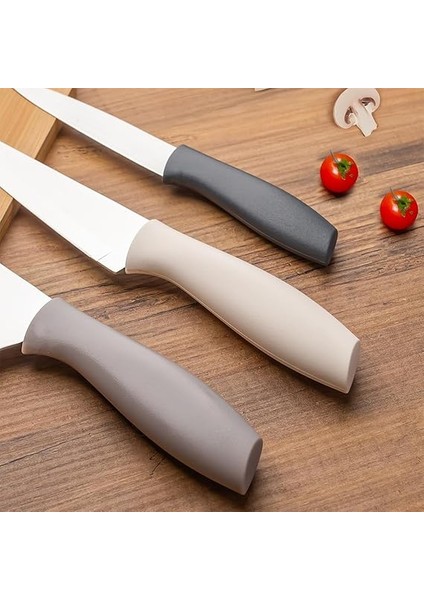3156-3'LÜ Bıçak Seti Meyve, Et Doğrama Bıçağı Şef Bıçakları Kaliteli Sağlam Bıçaklar 28 x 27.5 x 22 Kapiçino-Antrasit-Krem fırsatları