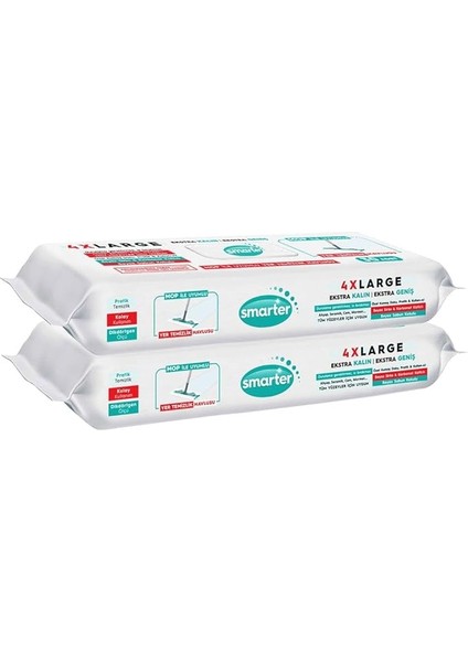 2 Adet Yer Temizlik Havlusu Bezi 4xl Mopa Uyumlu Yüzey Beyaz Sabun Kokulu Sirke ve Karbonat Katkılı 60 Yaprak