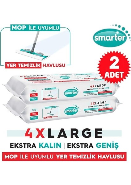 2 Adet Yer Temizlik Havlusu Bezi 4xl Mopa Uyumlu Yüzey Beyaz Sabun Kokulu Sirke ve Karbonat Katkılı 60 Yaprak fiyatları