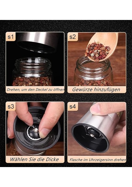 ve Karabiber Değirmeni, Paslanmaz Çelik Baharat Değirmeni, Ayarlanabilir Seramik Değirmenli, Biber Değirmeni, Yedek Tuz Değirmeni fırsatları