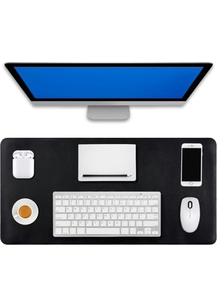 L Deri Mouse Pad,ofis Mouse Pad,masa Matı Sümen,konforlu Mouse Pad,çift Yönlü Mouse Pad (Siyah)