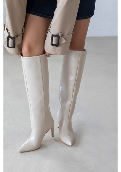 Judd Kadın Kırışık Deri Çizme Bej fiyatları