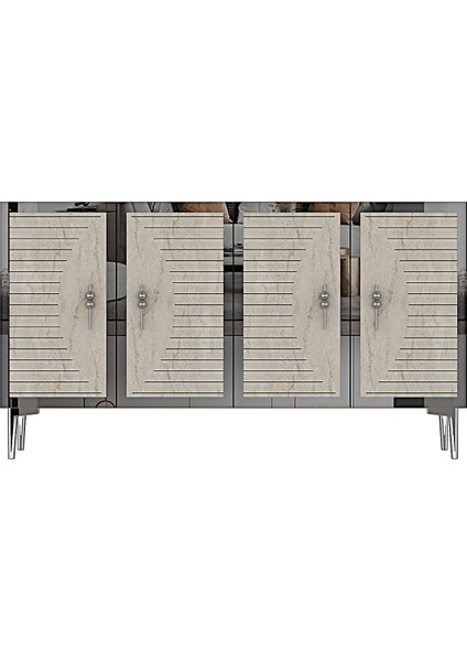 KA1207BTS- Tuna Konsol , Tv Sehpası ve Kahve Köşesi 120CM Beyaz-Traverten-Silver fırsatları