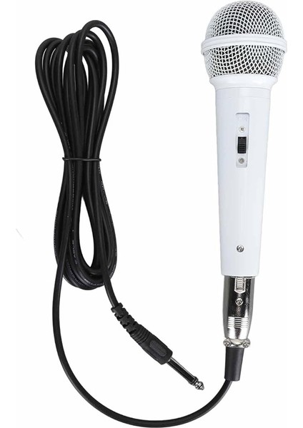 El Mikrofonu, 6.35MM Jack Profesyonel Dinamik Mikrofon, Hoparlörler Için Net Ses Ergonomik Kablolu El Mikrofonu Karaoke Partisi (Whıte)