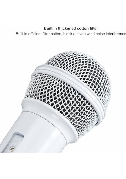 El Mikrofonu, 6.35MM Jack Profesyonel Dinamik Mikrofon, Hoparlörler Için Net Ses Ergonomik Kablolu El Mikrofonu Karaoke Partisi (Whıte) modelleri