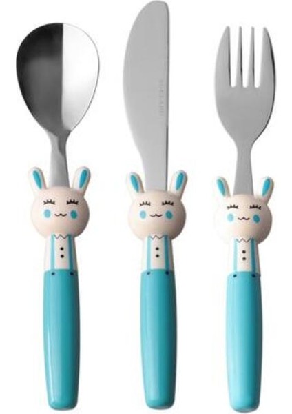Mini Rabbit Çocuk Çatal Kaşık Bıçak Takımı 3 Parça modelleri