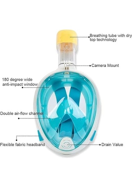 Dalış Maskeleri Çocuklar,snorkel Maskesi, 5-14 Yaşında Çocuklar Için Tam Yüzü Paylama Maskesi Anti-Fog, Anti-Leak Top Snorkel Seti fırsatları