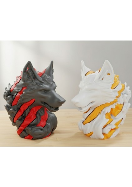 Özel Tasarım Kurt Heykeli - 3D Baskı Sanatı (10 Cm) fiyatları