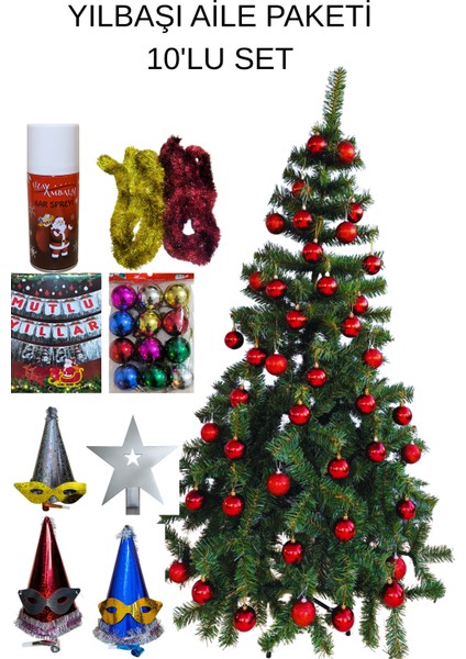 180 cm Yılbaşı Çam Ağacı 360 Dal Aile Seti