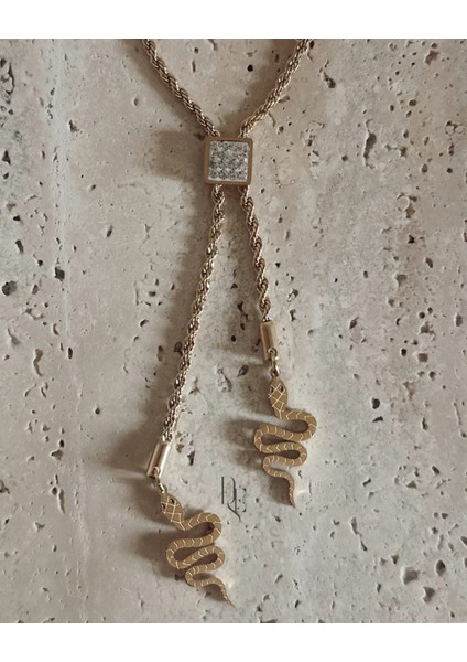 GOLD YILAN KOLYE modelleri