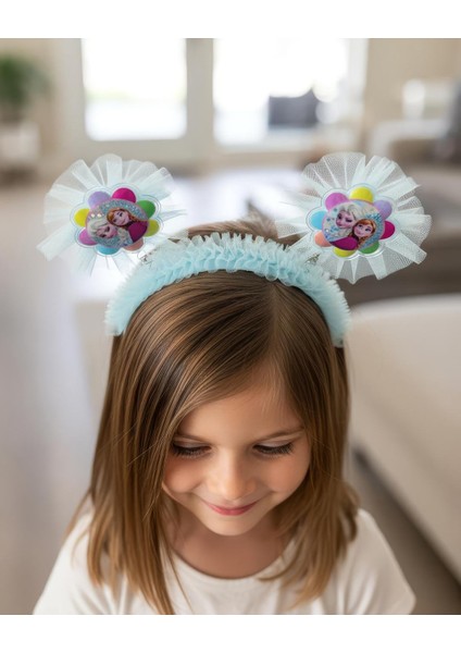 Tüllü Frozen Taç Mavi