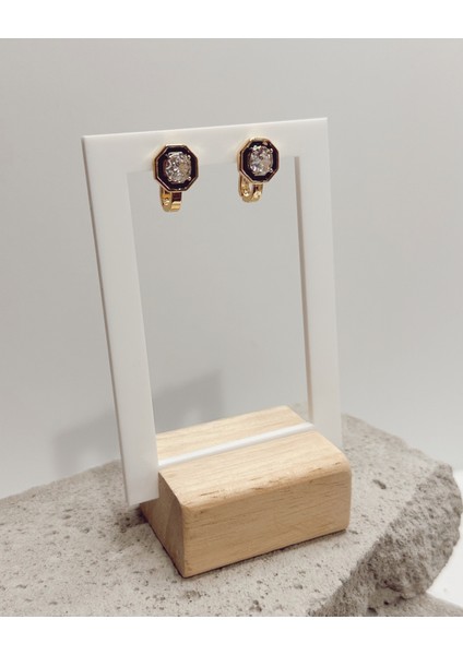 SİYAH BAGET TAŞLI KÜPE fırsatları