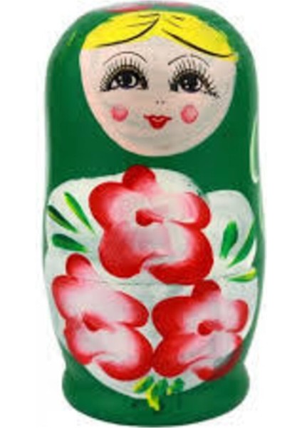 Ahşap Matruşka Bebek Biblo, Iç Içe Geçmeli Dekoratif Tasarım, Beyaz