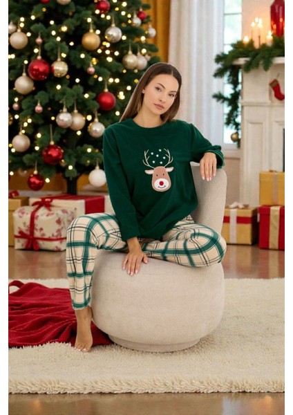 - Yılbaşı Kadın Polar Pijama Takımı