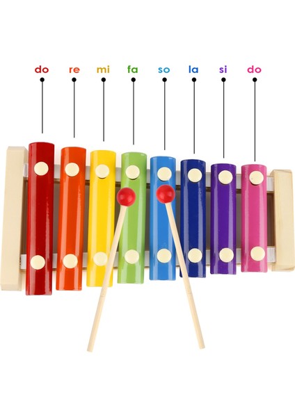Renkli Ahşap Bebek Müzik Aleti, 8 Nota, 8 Ton, 8 Tuşlu Ksilofon modelleri