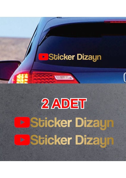 (2 Adet ) Kişiye Özel Youtube Sticker - Araba Oto Motosiklet Karavan Sticker Etiket 00307