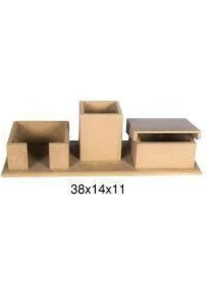 Kahverengi Ahşap Boyama Sümen 3'lü Set, Şık ve Doğal Tasarım