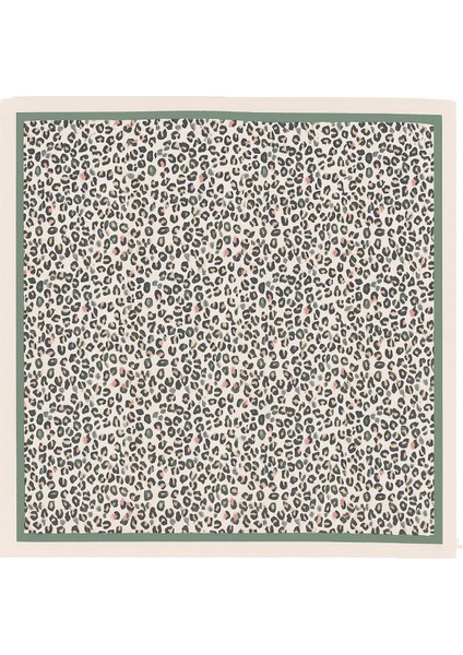 Kadın Gri Renkli Leopar Desenli Eşarp – Pudra Yeşil Kenarlı Modern Tasarım modelleri