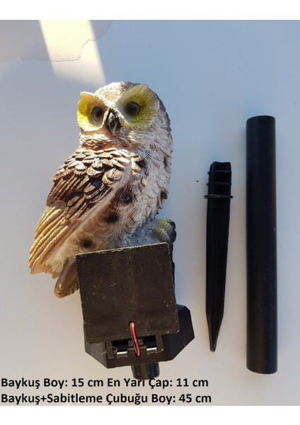 Baykuş Solar Güneş Enerjili LED Işık Bahçe Teras Balkon Ağaç Lambası Aydınlatması Su Geçirmez Kahve indirimleri