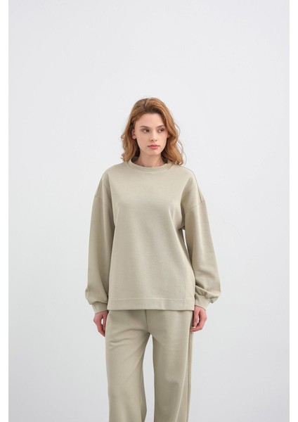 Haki Kadın Oversize Pike Dokulu Bol Paça Alt-Üst Takım indirimleri