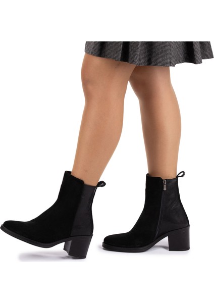 Kadın Hakiki Deri 7.5 cm Topuklu El Yapımı Günlük Şık Bot